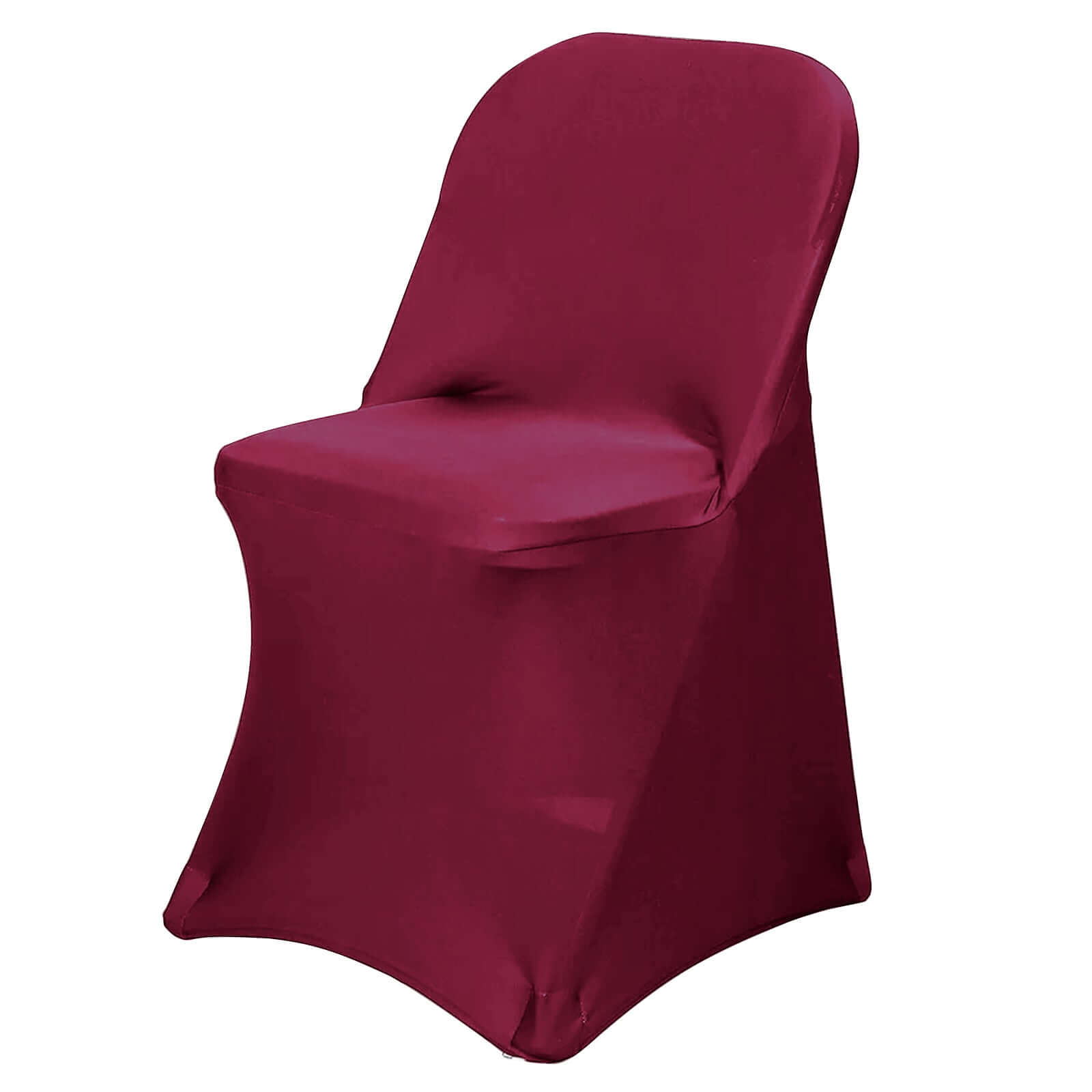 Stretch Spandex Chair Cover Burgundy for Folding Chairs - Reusable & Wrinkle-Resistant 160GSM Fitted Slipcover