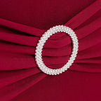 Stretch Spandex Chair Cover Burgundy for Folding Chairs - Secure Fit Slipcover with Silver Rhinestone Buckled Sash Band - Bell Racket Store