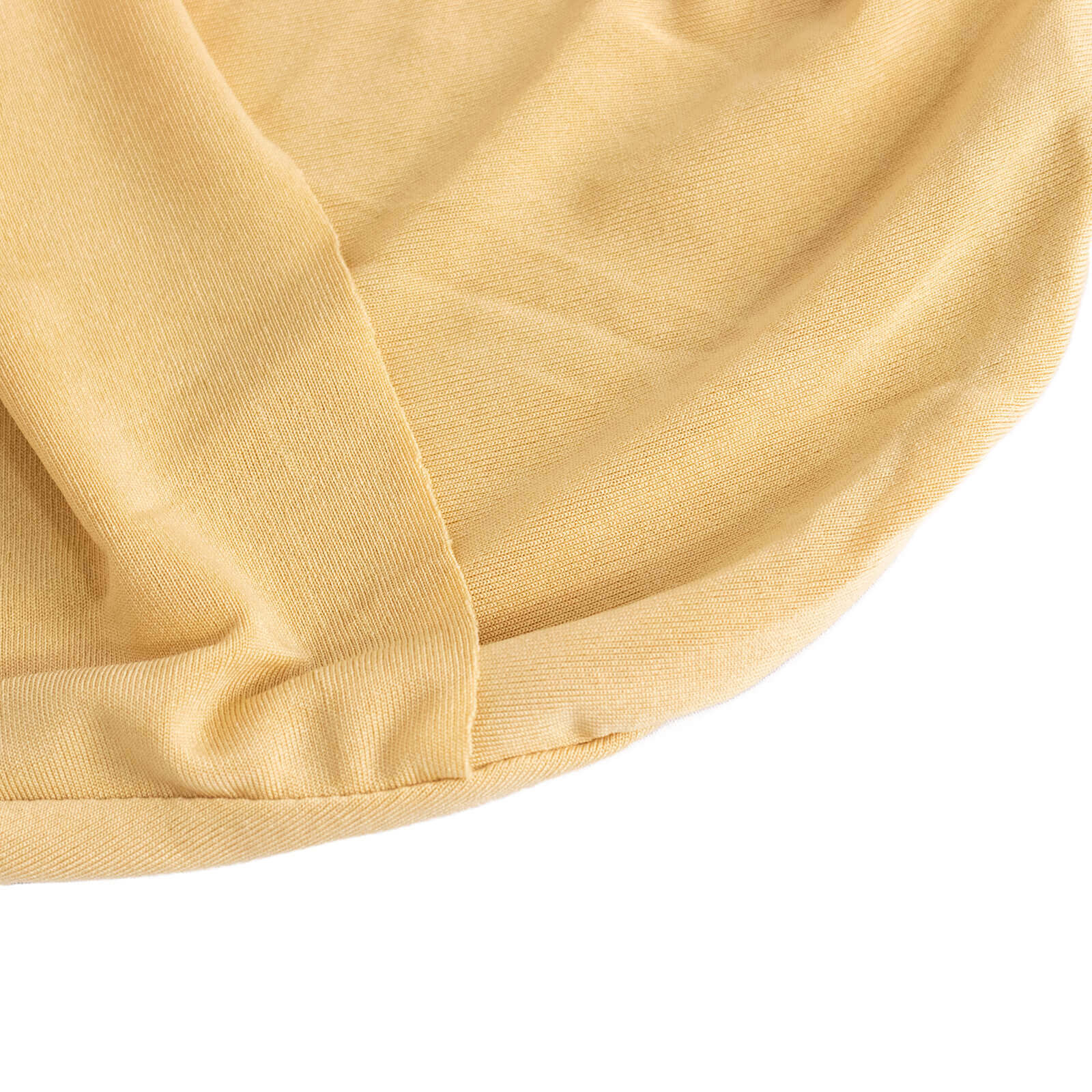 Stretch Spandex Chair Cover Champagne for Folding Chairs - Secure Fit Slipcover with Silver Rhinestone Buckled Sash Band - Bell Racket Store