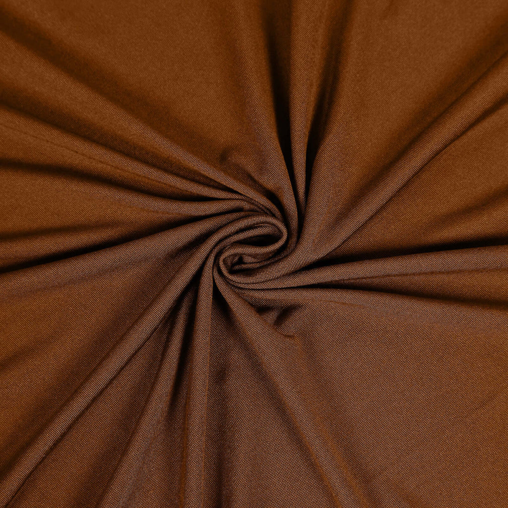 Stretch Spandex Chair Cover Cinnamon Brown for Folding Chairs - Reusable & Wrinkle - Resistant 160GSM Fitted Slipcover - Bell Racket Store