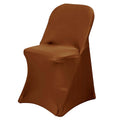 Stretch Spandex Chair Cover Cinnamon Brown for Folding Chairs - Reusable & Wrinkle - Resistant 160GSM Fitted Slipcover - Bell Racket Store
