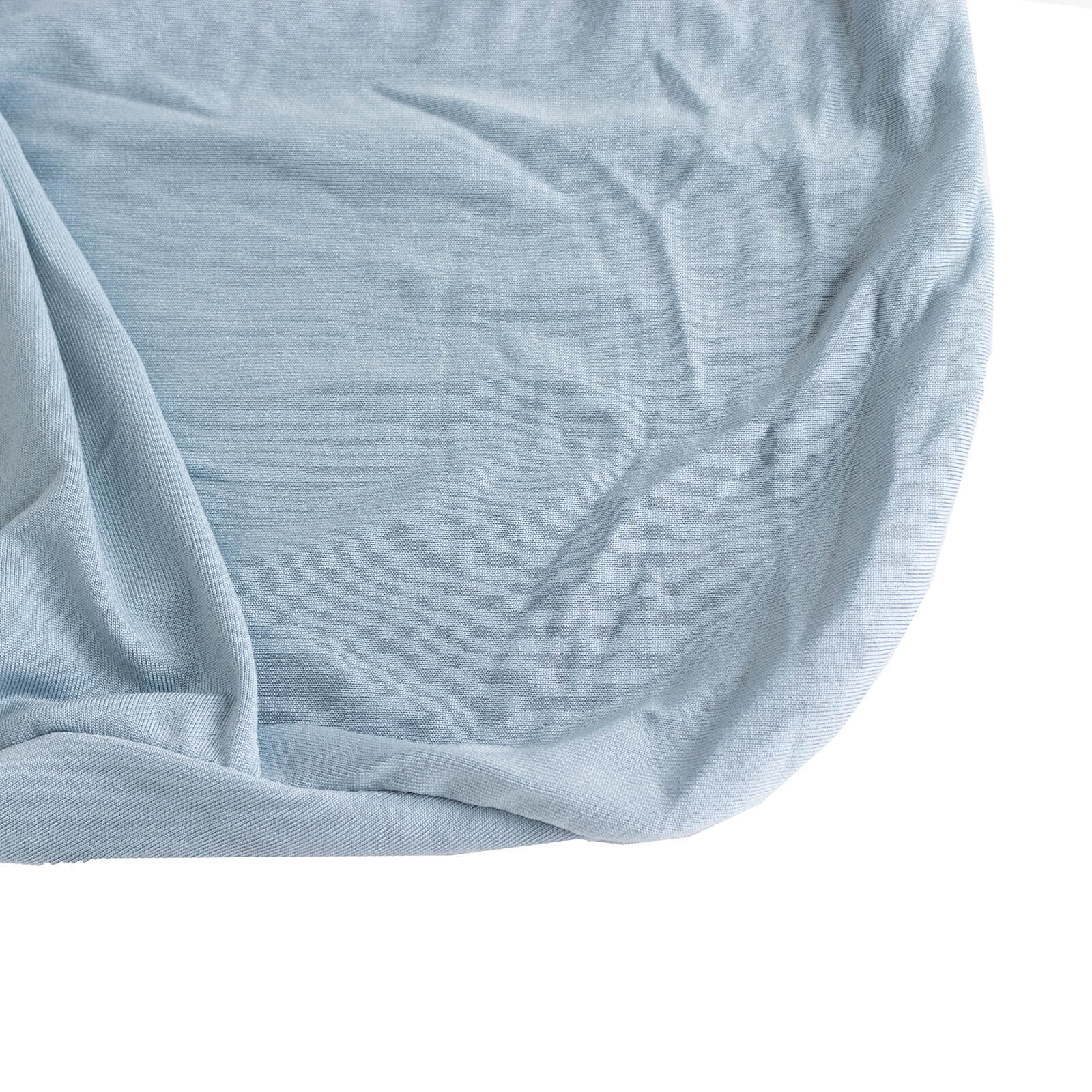 Stretch Spandex Chair Cover Dusty Blue for Folding Chairs - Secure Fit Slipcover with Silver Rhinestone Buckled Sash Band - Bell Racket Store