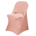 Stretch Spandex Chair Cover Dusty Rose for Folding Chairs - Reusable & Wrinkle-Resistant 160GSM Fitted Slipcover