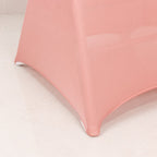 Stretch Spandex Chair Cover Dusty Rose for Folding Chairs - Secure Fit Slipcover with Silver Rhinestone Buckled Sash Band - Bell Racket Store