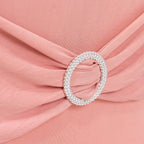 Stretch Spandex Chair Cover Dusty Rose for Folding Chairs - Secure Fit Slipcover with Silver Rhinestone Buckled Sash Band - Bell Racket Store