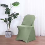 Stretch Spandex Chair Cover Dusty Sage Green for Folding Chairs - Reusable & Wrinkle - Resistant 160GSM Fitted Slipcover - Bell Racket Store