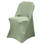 Stretch Spandex Chair Cover Dusty Sage Green for Folding Chairs - Reusable & Wrinkle - Resistant 160GSM Fitted Slipcover - Bell Racket Store