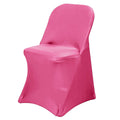 Stretch Spandex Chair Cover Fuchsia for Folding Chairs - Reusable & Wrinkle-Resistant 160GSM Fitted Slipcover