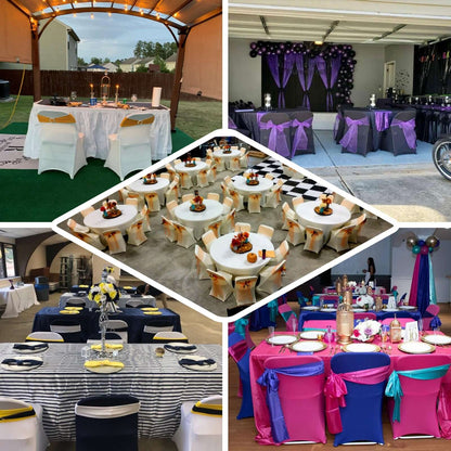 Stretch Spandex Chair Cover Fuchsia for Folding Chairs - Reusable & Wrinkle - Resistant 160GSM Fitted Slipcover - NestOCart