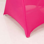 Stretch Spandex Chair Cover Fuchsia for Folding Chairs - Secure Fit Slipcover with Silver Rhinestone Buckled Sash Band - Bell Racket Store