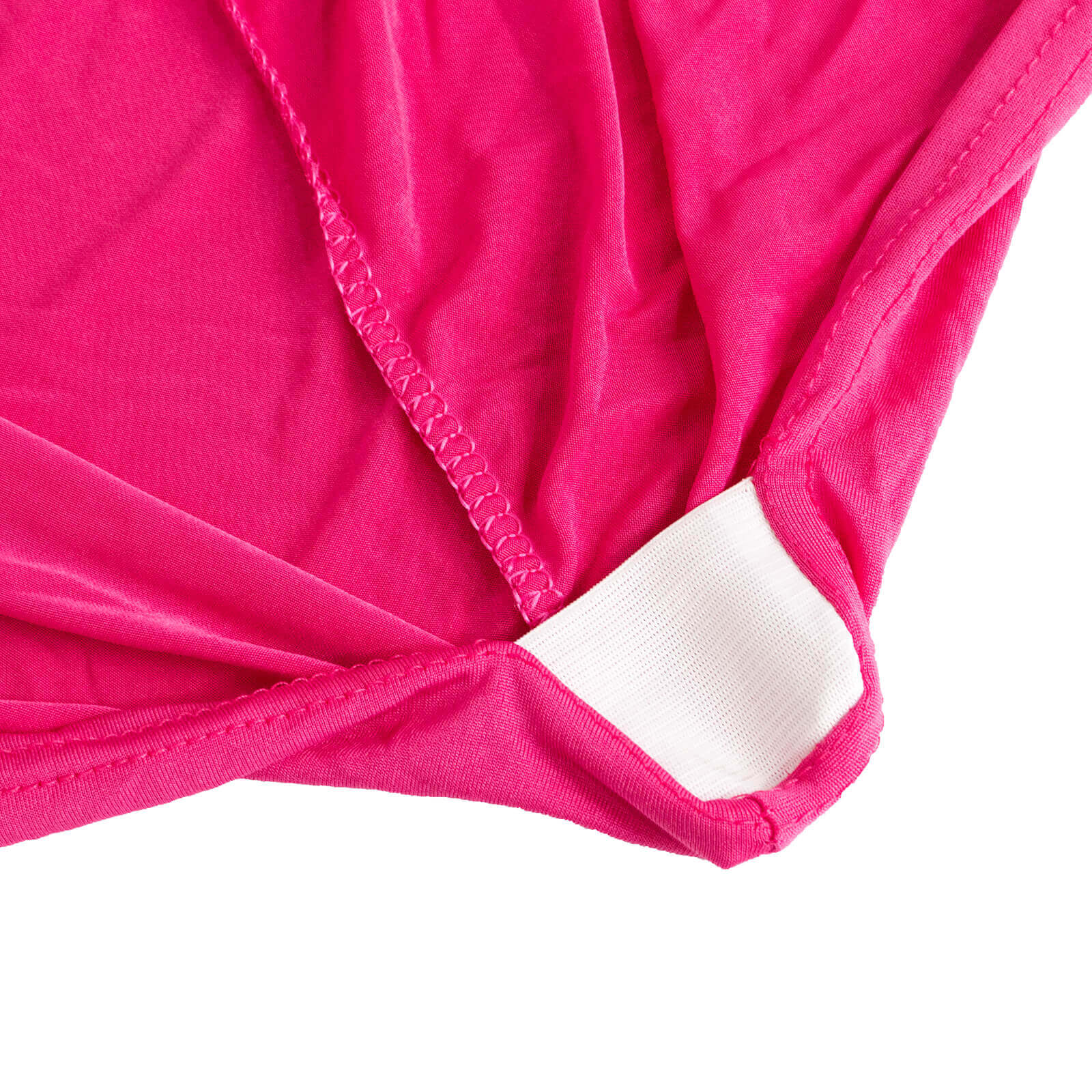 Stretch Spandex Chair Cover Fuchsia for Folding Chairs - Secure Fit Slipcover with Silver Rhinestone Buckled Sash Band - Bell Racket Store