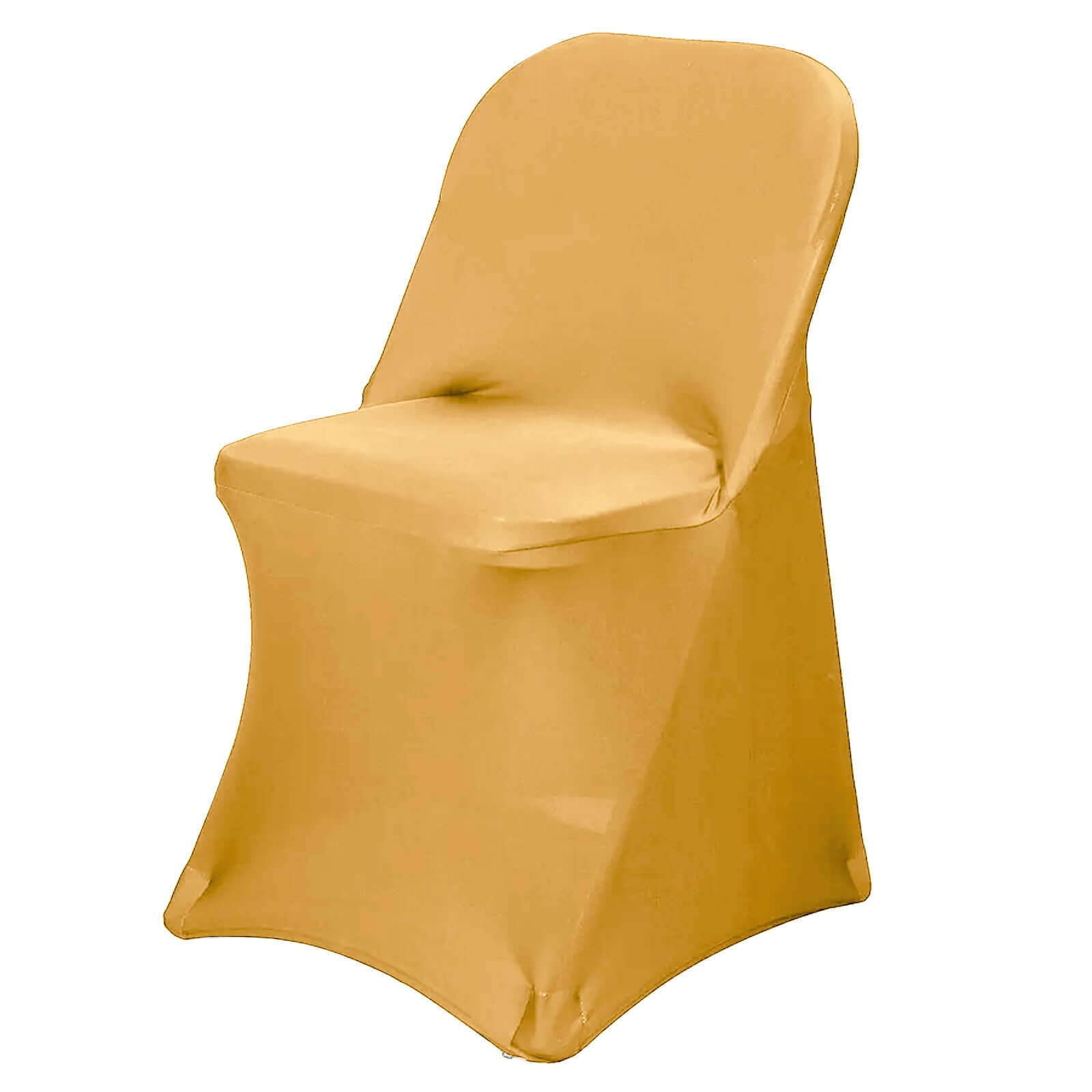 Stretch Spandex Chair Cover Gold for Folding Chairs - Reusable & Wrinkle - Resistant 160GSM Fitted Slipcover for a Polished Look - NestOCart