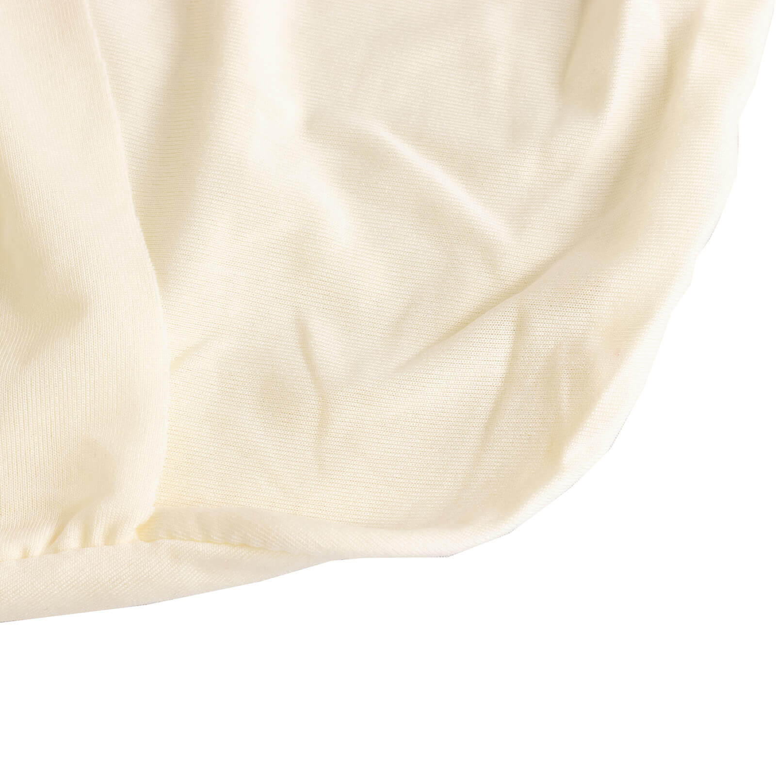 Stretch Spandex Chair Cover Ivory for Folding Chairs - Secure Fit Slipcover with Silver Rhinestone Buckled Sash Band - Bell Racket Store