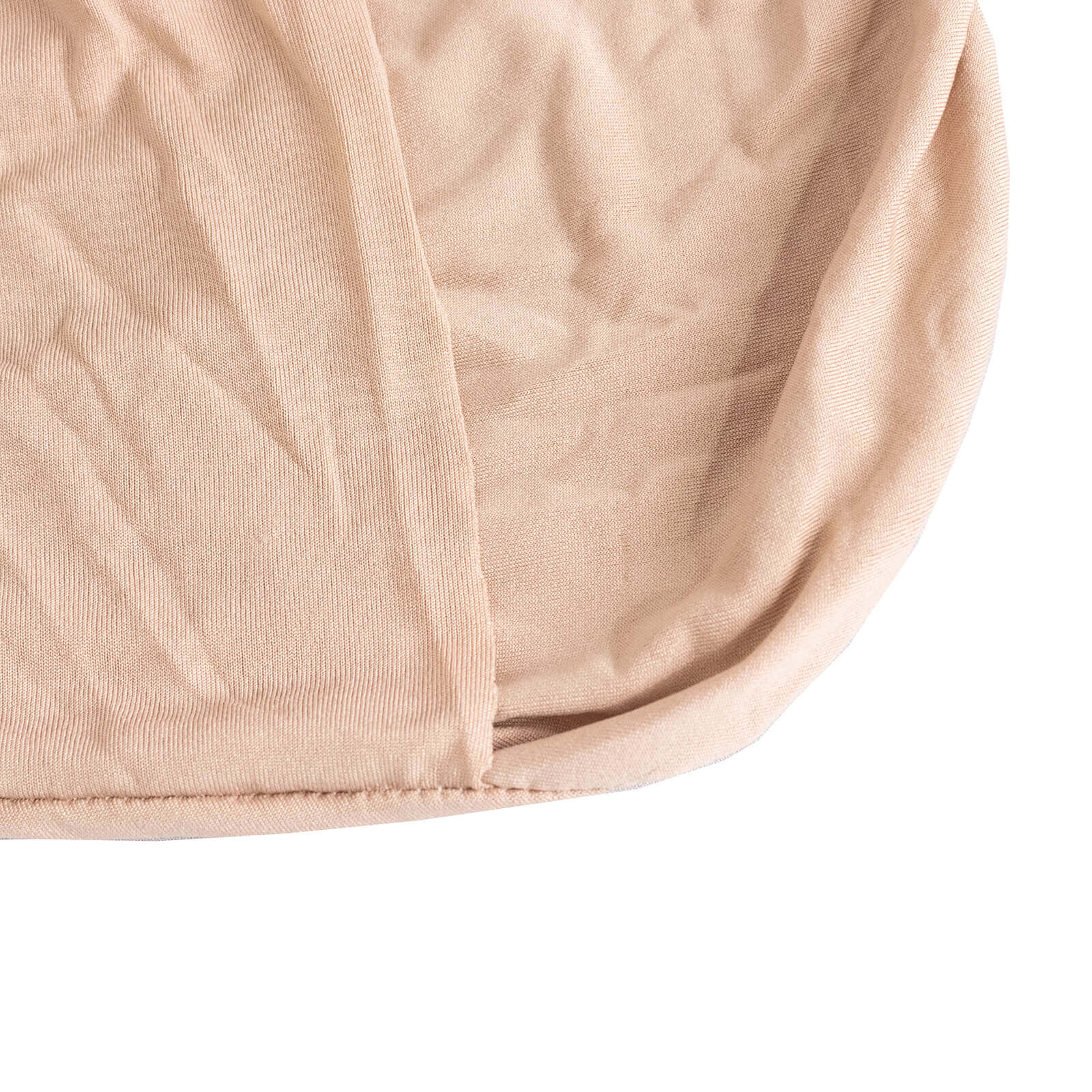 Stretch Spandex Chair Cover Nude for Folding Chairs - Secure Fit Slipcover with Silver Rhinestone Buckled Sash Band - Bell Racket Store