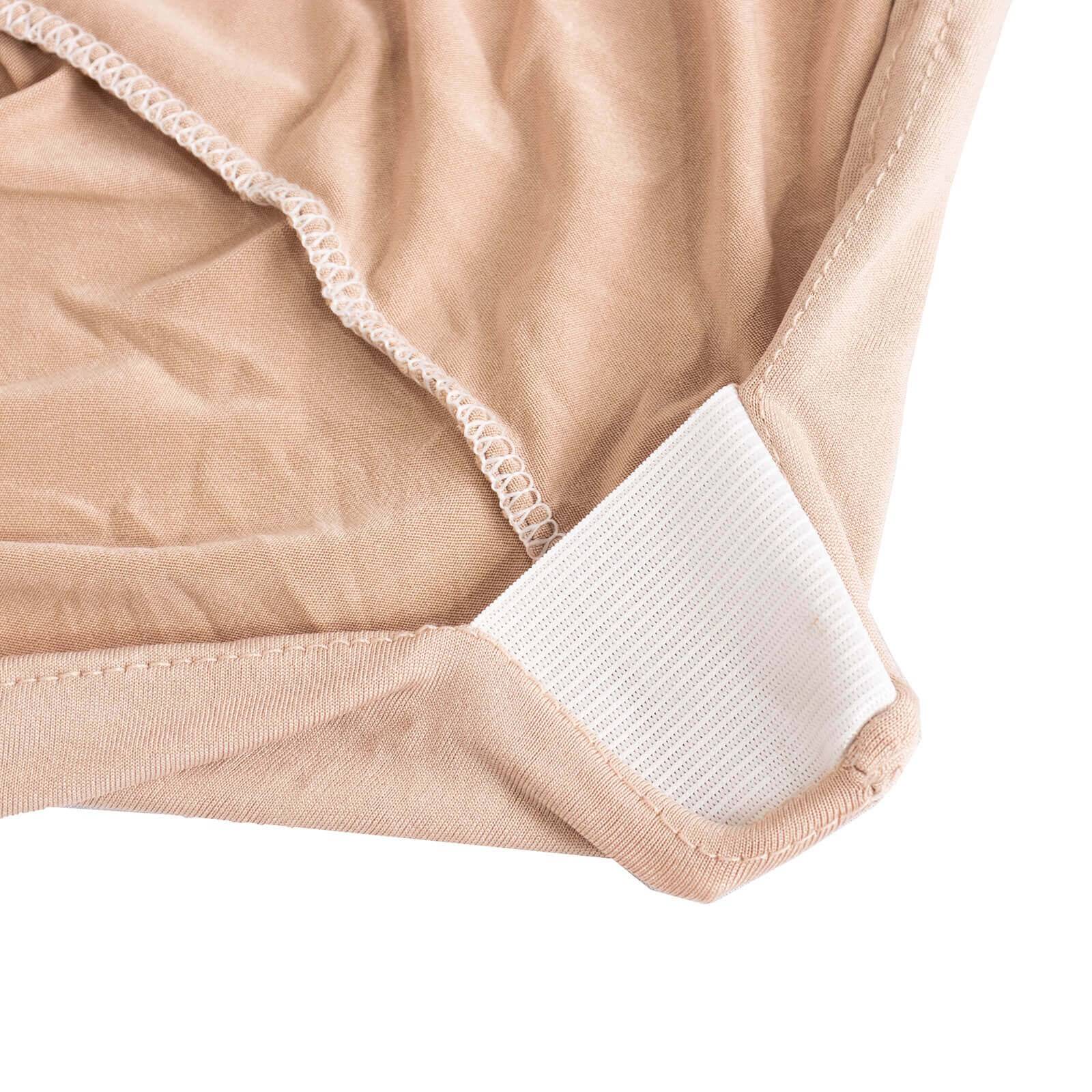 Stretch Spandex Chair Cover Nude for Folding Chairs - Secure Fit Slipcover with Silver Rhinestone Buckled Sash Band - Bell Racket Store