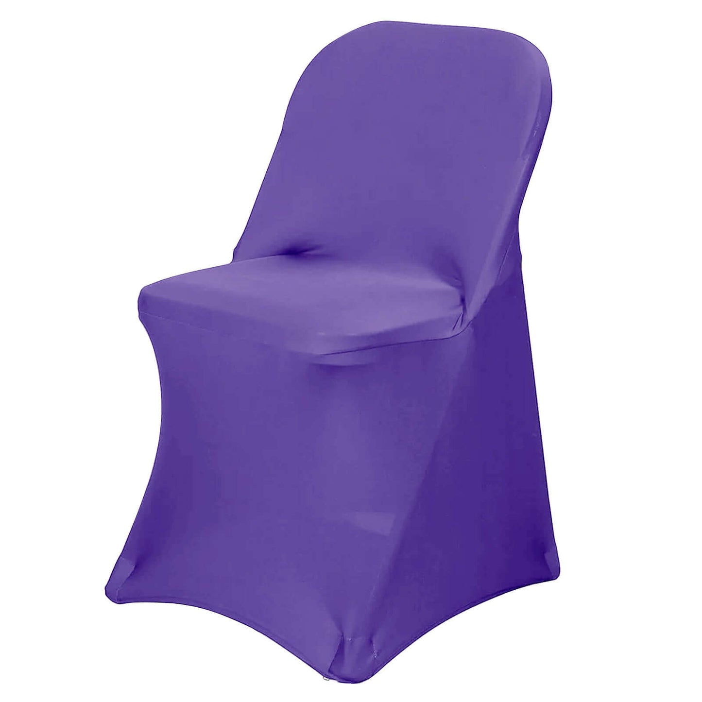 Stretch Spandex Chair Cover Purple for Folding Chairs - Reusable & Wrinkle - Resistant 160GSM Fitted Slipcover - NestOCart