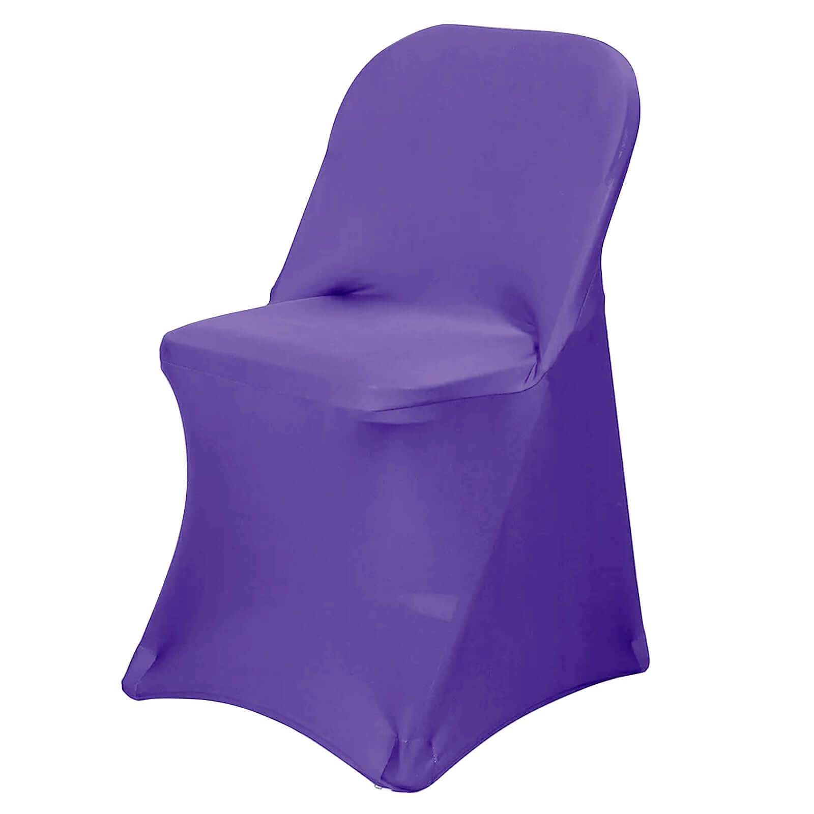 Stretch Spandex Chair Cover Purple for Folding Chairs - Reusable & Wrinkle - Resistant 160GSM Fitted Slipcover - NestOCart