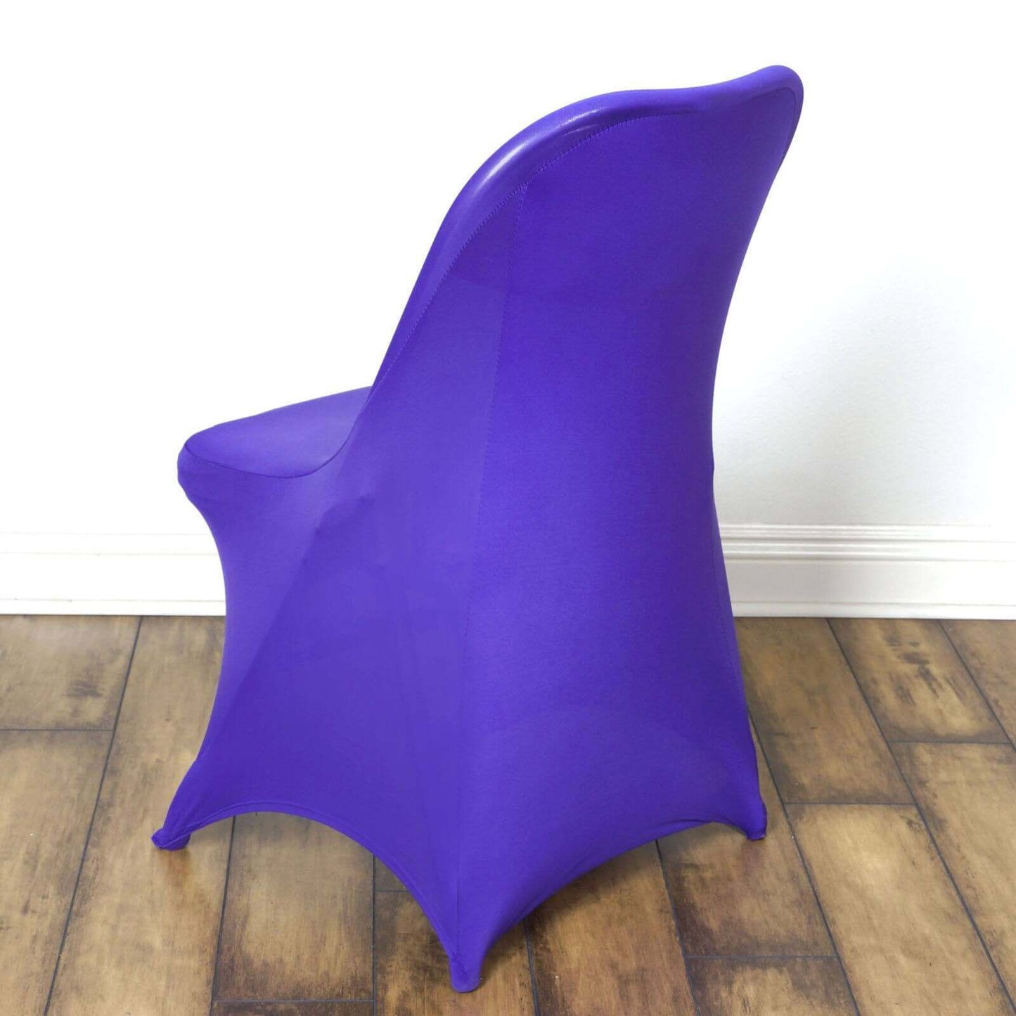 Stretch Spandex Chair Cover Purple for Folding Chairs - Reusable & Wrinkle - Resistant 160GSM Fitted Slipcover - NestOCart