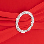 Stretch Spandex Chair Cover Red for Folding Chairs - Secure Fit Slipcover with Silver Rhinestone Buckled Sash Band - Bell Racket Store