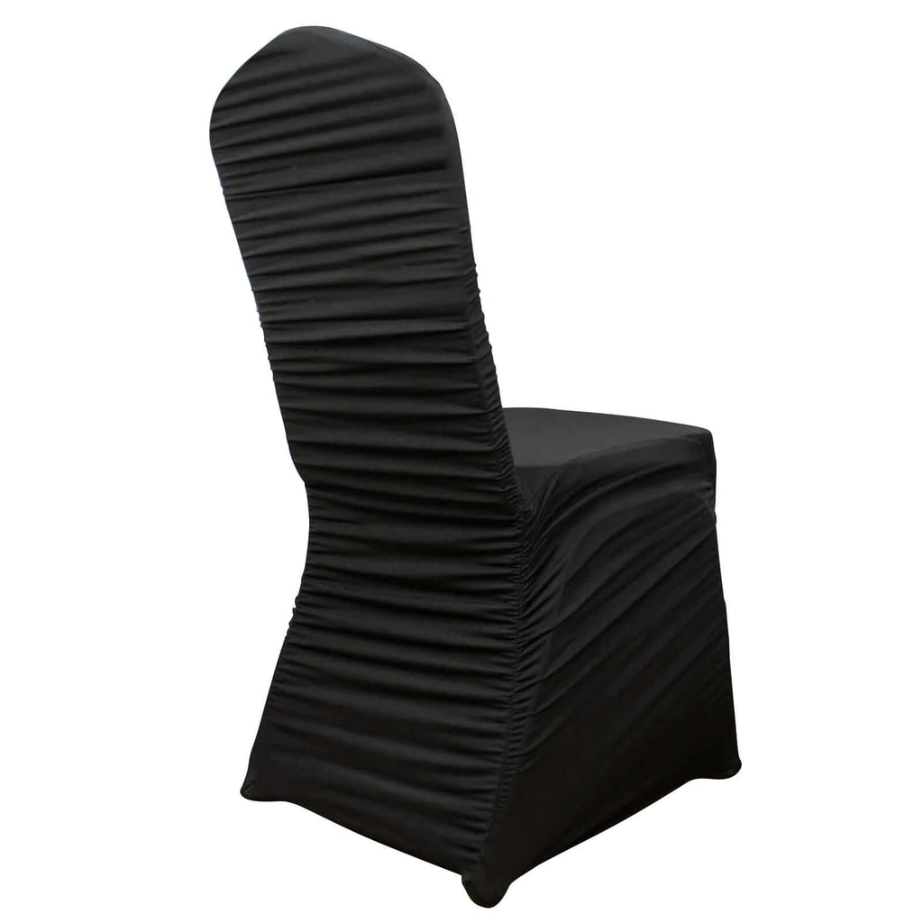 Stretch Spandex Chair Cover Rouge for Banquet Chairs Black - Fitted Slip - On Slipcover - Bell Racket Store