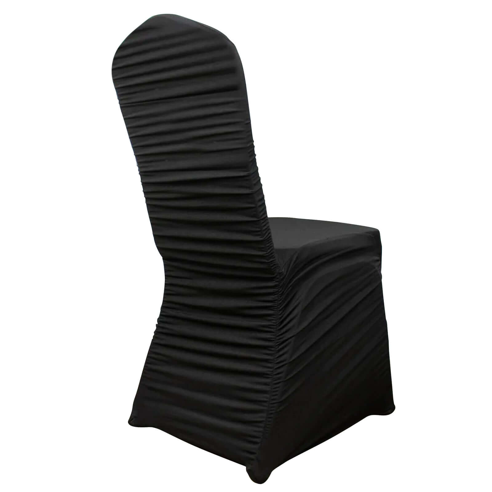 Stretch Spandex Chair Cover Rouge for Banquet Chairs Black - Fitted Slip - On Slipcover - Bell Racket Store