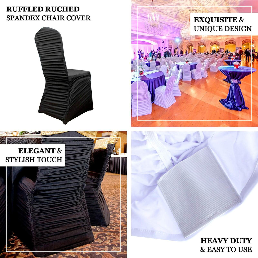 Stretch Spandex Chair Cover Rouge for Banquet Chairs Black - Fitted Slip - On Slipcover - Bell Racket Store