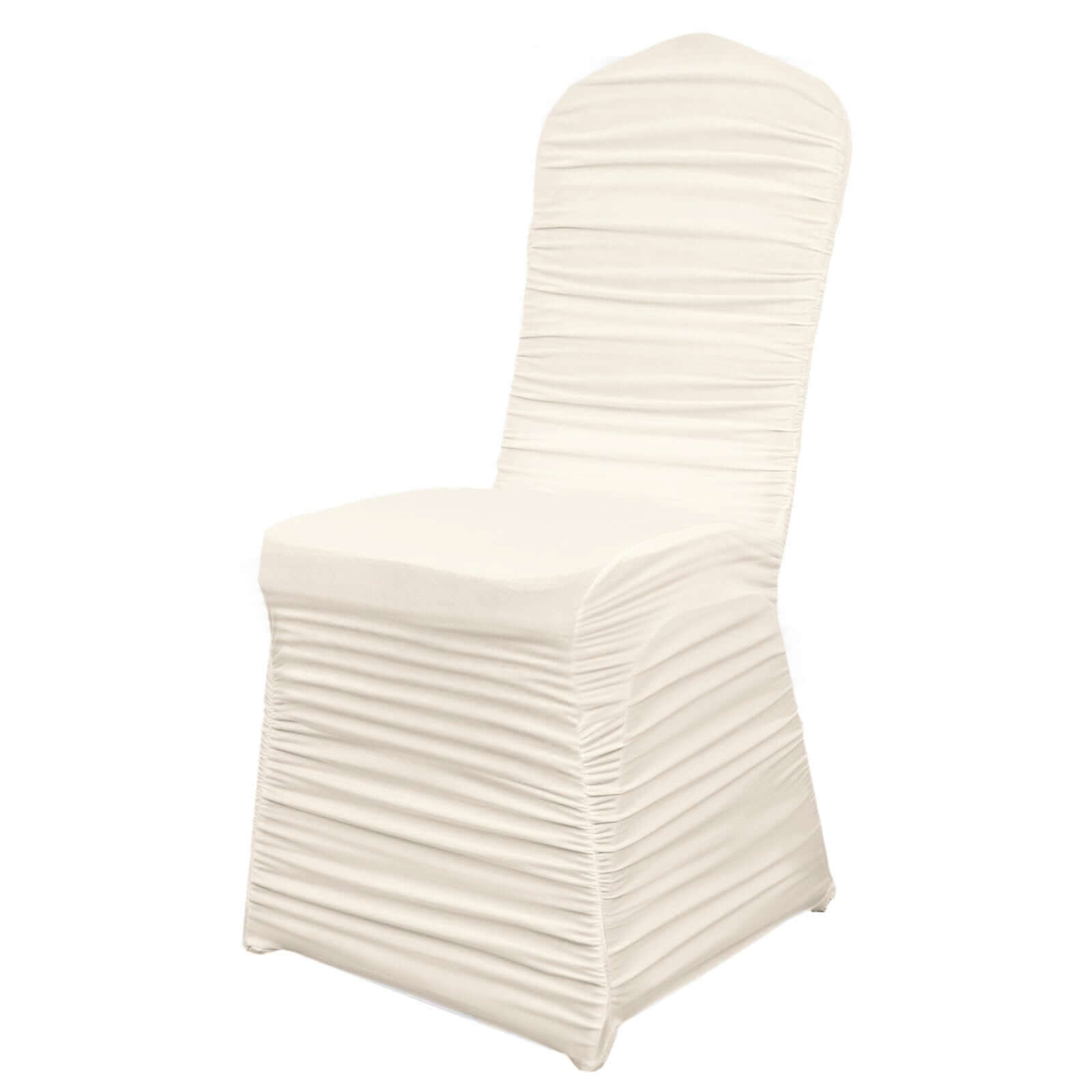 Stretch Spandex Chair Cover Rouge for Banquet Chairs Ivory - Fitted Slip - On Slipcover - Bell Racket Store