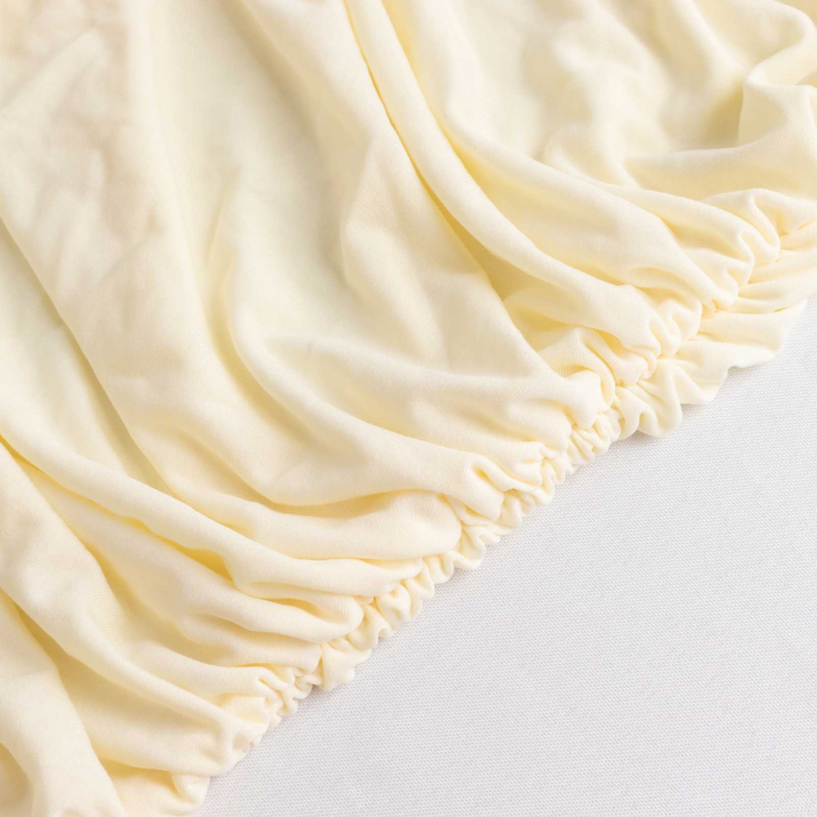 Stretch Spandex Chair Cover Rouge for Banquet Chairs Ivory - Fitted Slip - On Slipcover - Bell Racket Store