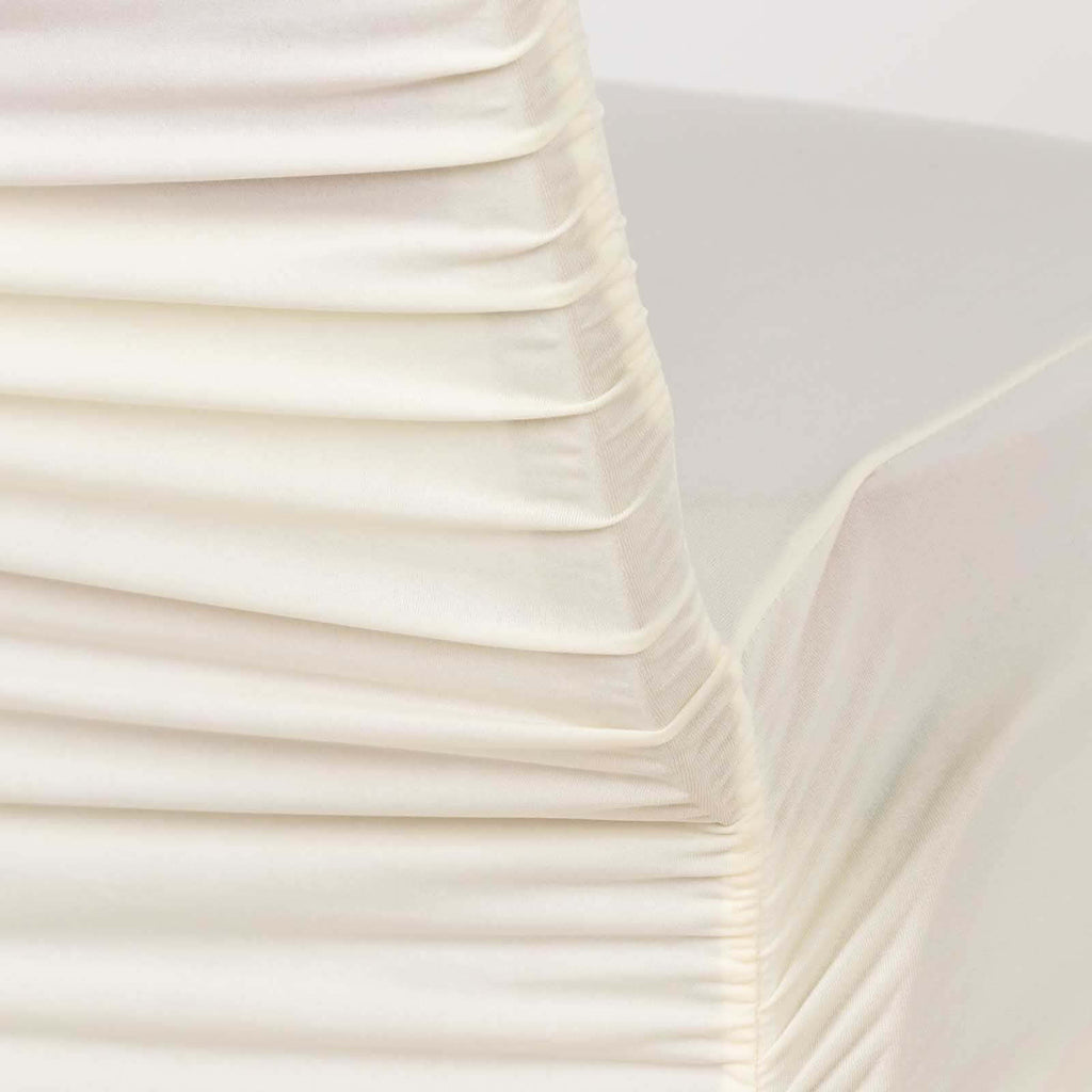 Stretch Spandex Chair Cover Rouge for Banquet Chairs Ivory - Fitted Slip - On Slipcover - Bell Racket Store