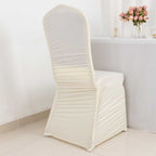 Stretch Spandex Chair Cover Rouge for Banquet Chairs Ivory - Fitted Slip - On Slipcover - Bell Racket Store