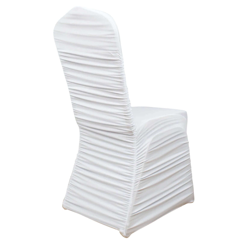 Stretch Spandex Chair Cover Rouge for Banquet Chairs White - Sleek Fitted Slip - On Slipcover for Weddings & Gatherings - Bell Racket Store