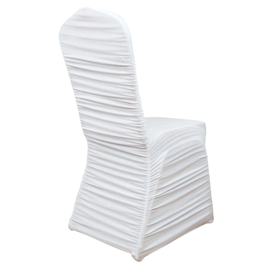 Stretch Spandex Chair Cover Rouge for Banquet Chairs White - Sleek Fitted Slip - On Slipcover for Weddings & Gatherings - Bell Racket Store