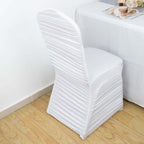 Stretch Spandex Chair Cover Rouge for Banquet Chairs White - Sleek Fitted Slip - On Slipcover for Weddings & Gatherings - Bell Racket Store