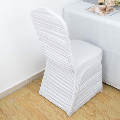 Stretch Spandex Chair Cover Rouge for Banquet Chairs White - Sleek Fitted Slip - On Slipcover for Weddings & Gatherings - Bell Racket Store