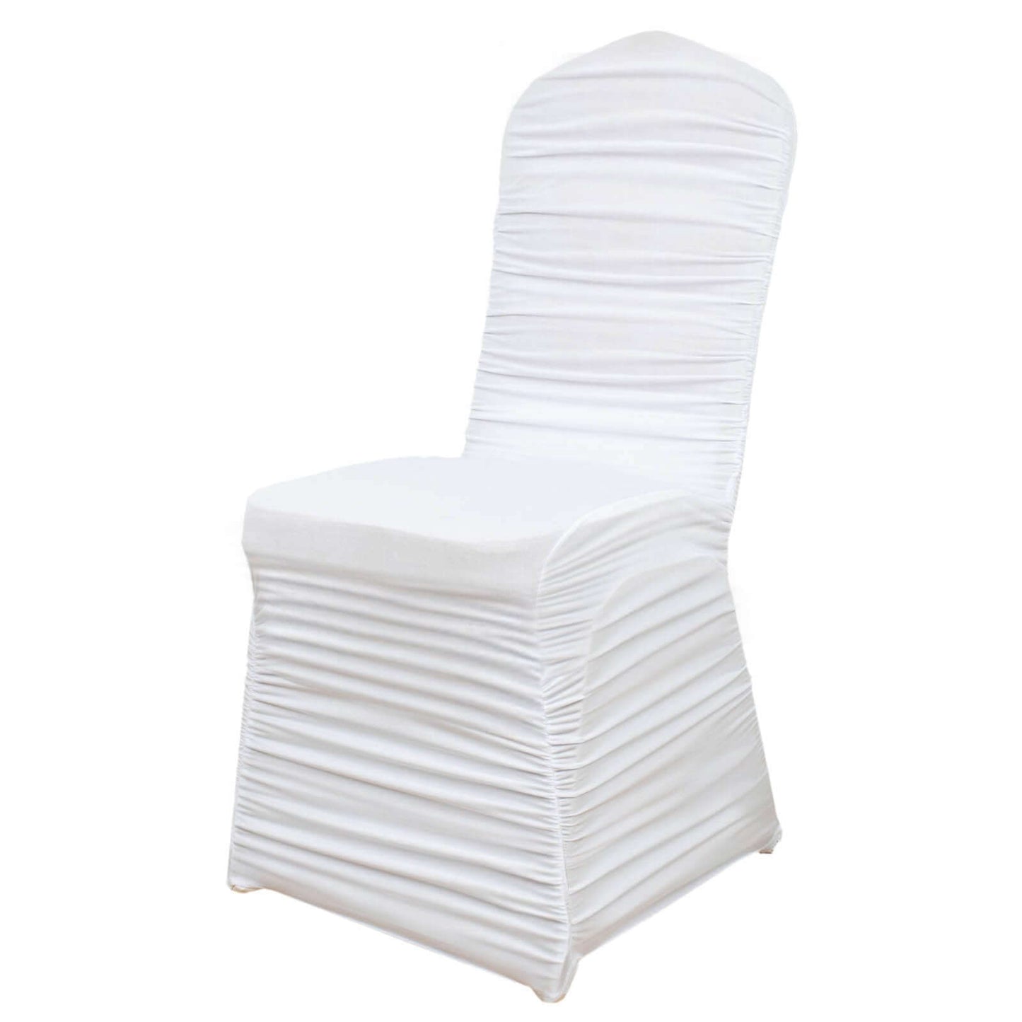 Stretch Spandex Chair Cover Rouge for Banquet Chairs White - Sleek Fitted Slip - On Slipcover for Weddings & Gatherings - Bell Racket Store