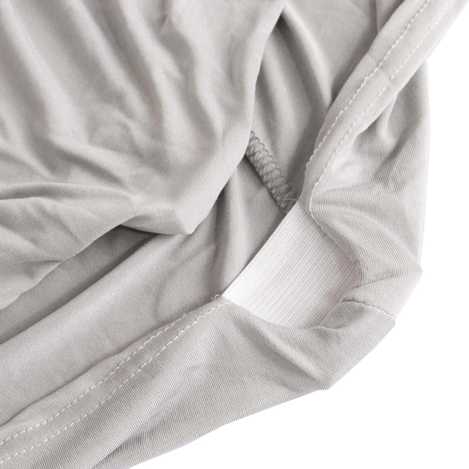 Stretch Spandex Chair Cover Silver for Folding Chairs - Secure Fit Slipcover with Silver Rhinestone Buckled Sash Band - Bell Racket Store