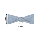 5 Pack Stretch Spandex Chair Sashes Dusty Blue - Reusable Chair Bands with Silver Diamond Ring Slide Buckle 5"x14"