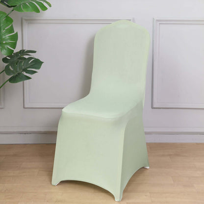 Spandex Chair Cover for Banquet Chairs Sage Green - Stretch 160GSM Fabric with Slip-On Slipcover