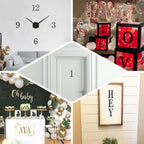 Decorative Rhinestone Number "4" Stickers, Glitter Adhesive Craft Numbers Black DIY Sparkle Embellishments 4"