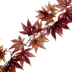 6ft Burgundy Artificial Silk Maple Leaf Hanging Fall Garland Vine
