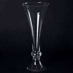 4-Pack Glass Trumpet Vases Crystal Ball Design Clear - Stylish Floral Table Centerpieces for Events 18"