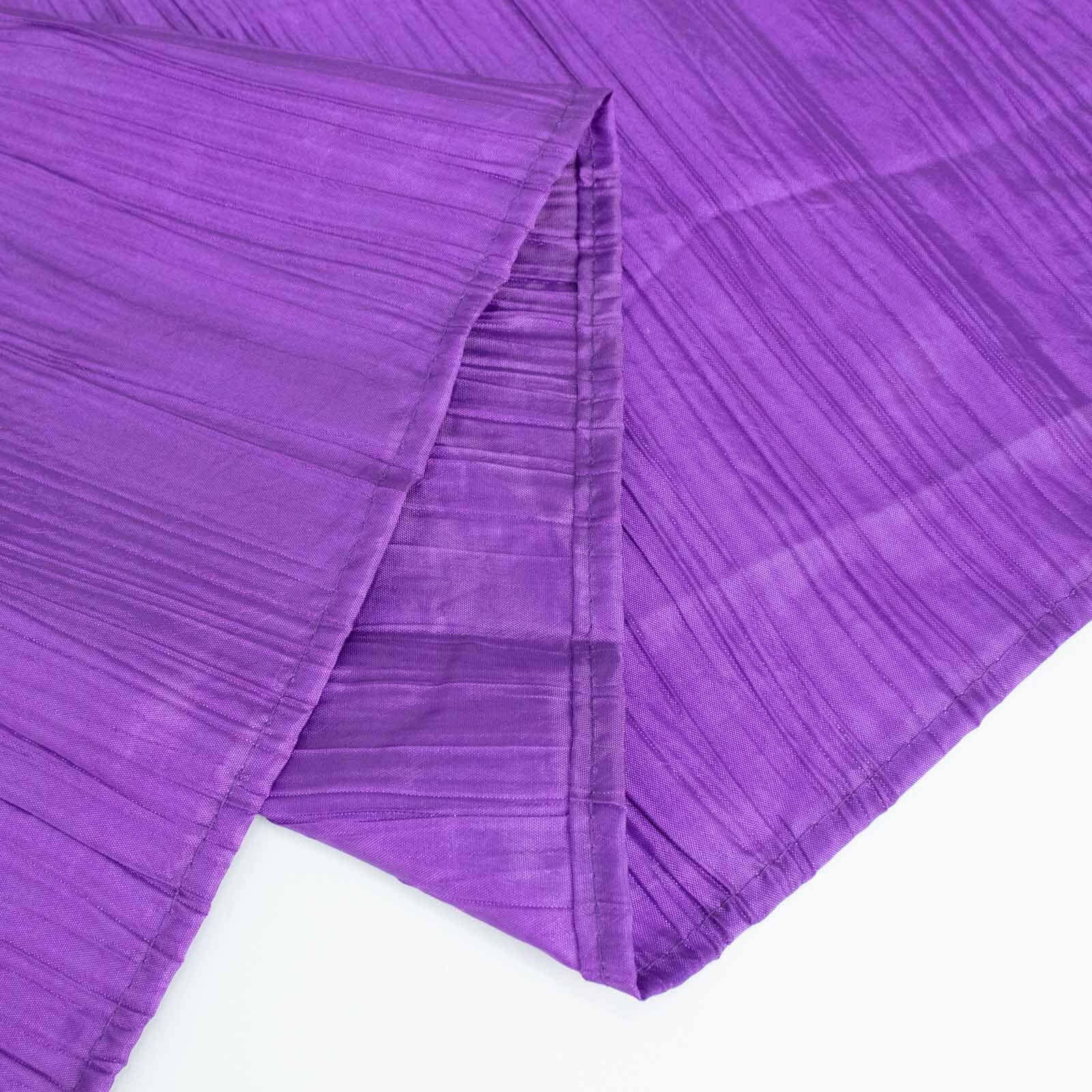 Taffeta 90"x156" Rectangle Tablecloth Purple - Accordion Crinkle Seamless Table Cover