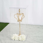 24" Clear Acrylic Display Box, Transparent Pedestal Riser with Interchangeable Lid and Base