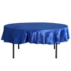 Satin 90" Round Tablecloth Royal Blue - Smooth and Lustrous Table Cover