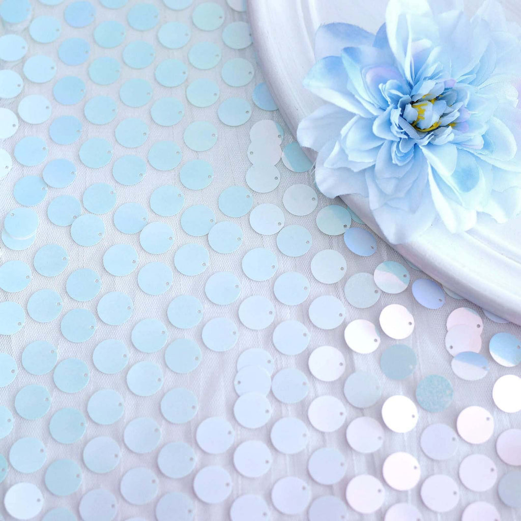 Big Payette Sequin 13"x108" Table Runner Iridescent Blue - Dazzling Design