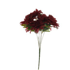 2 Bouquets 20" Burgundy Artificial Silk Dahlia Flower Spray Bushes