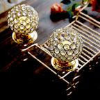 Candle Holder 4-Arm Gold Metal Crystal Cinderella Carriage Wedding Centerpiece - Decorative Display 18"