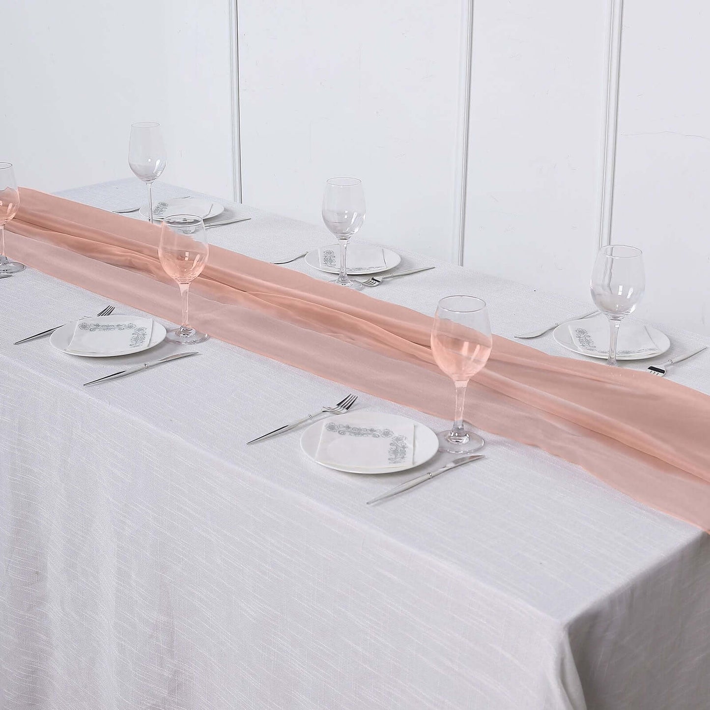 Chiffon 6ft Table Runner Dusty Rose - Flowy & Lightweight Table Decor