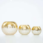 Glass Flower Vase Gold Foiled Crackle Bubble - Decorative Floral Centerpiece for Tables 6"