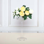 4-Pack Plastic Flower Vases Champagne Glass Design Clear - Fillable Long Stem Centerpieces for Events 18"